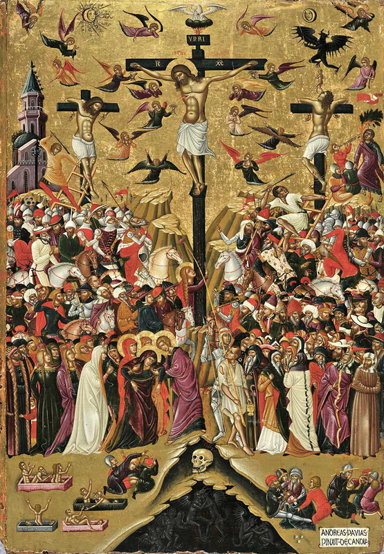 crucifixion icon pavias andreas crete greece
