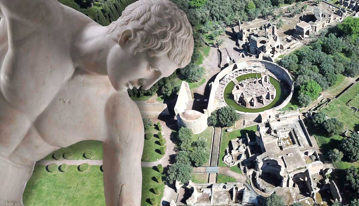 discobolus hadrians villa aerial view