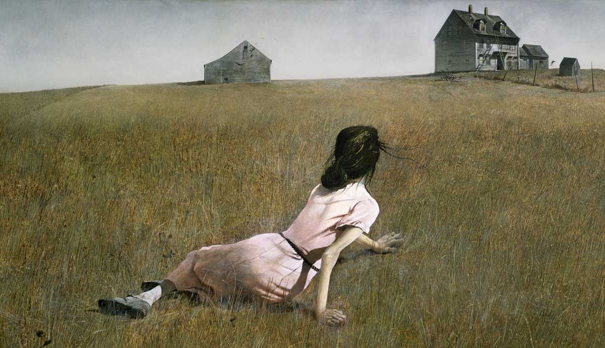 Christina’s World By Andrew Wyeth – Museum Grade Giclee Canvas Print, Framed, Blue Tones, Ready To Hang