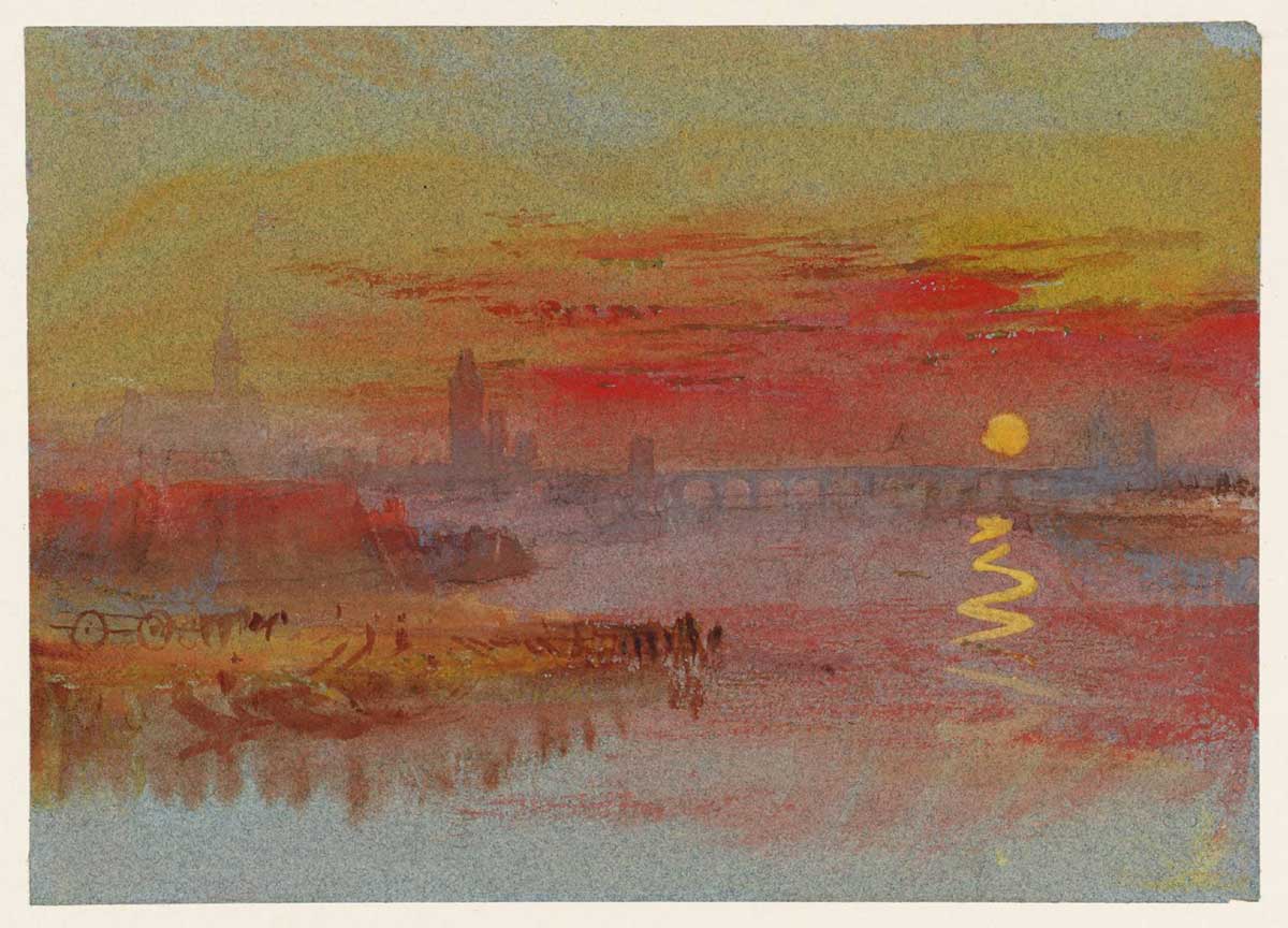 jmw turner scarlet sunset watercolor painting romantic