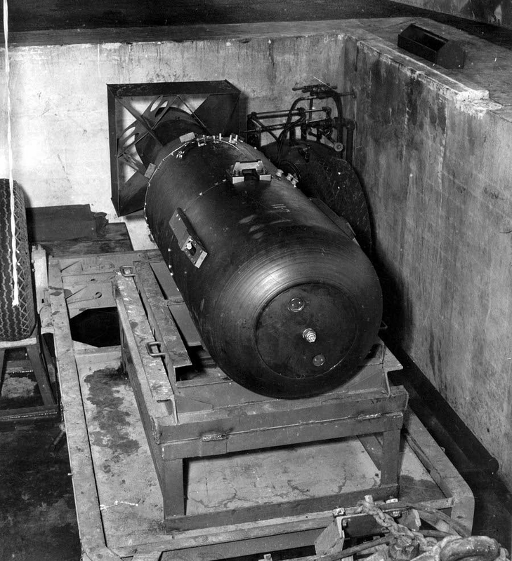 little boy loaded atomic bomb ww2 photo