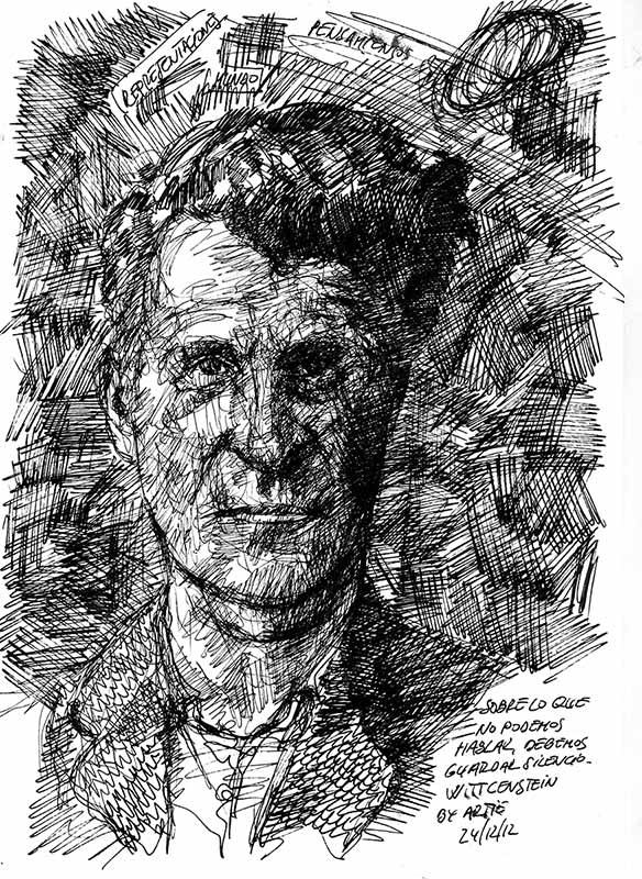 ludwig wittgenstein pencil sketch