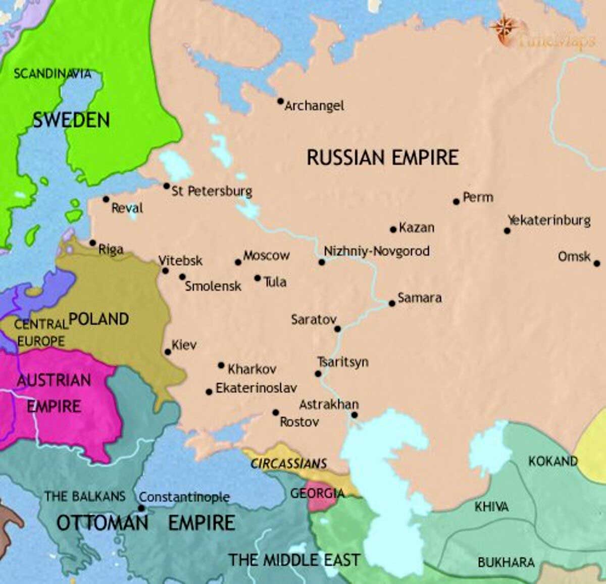 map western russian empire 1789