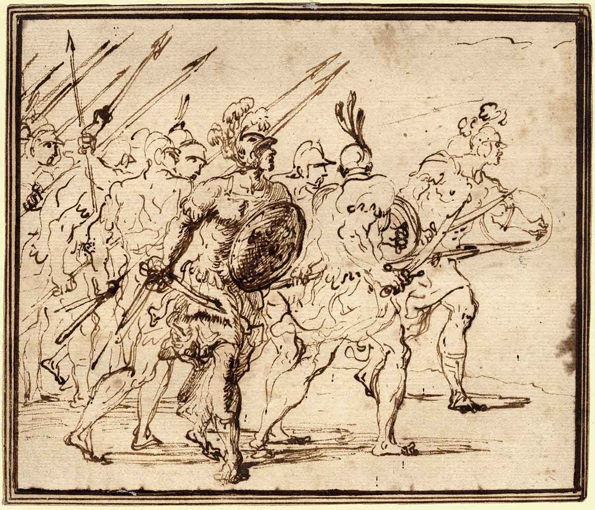 milani soldiers advance drawing