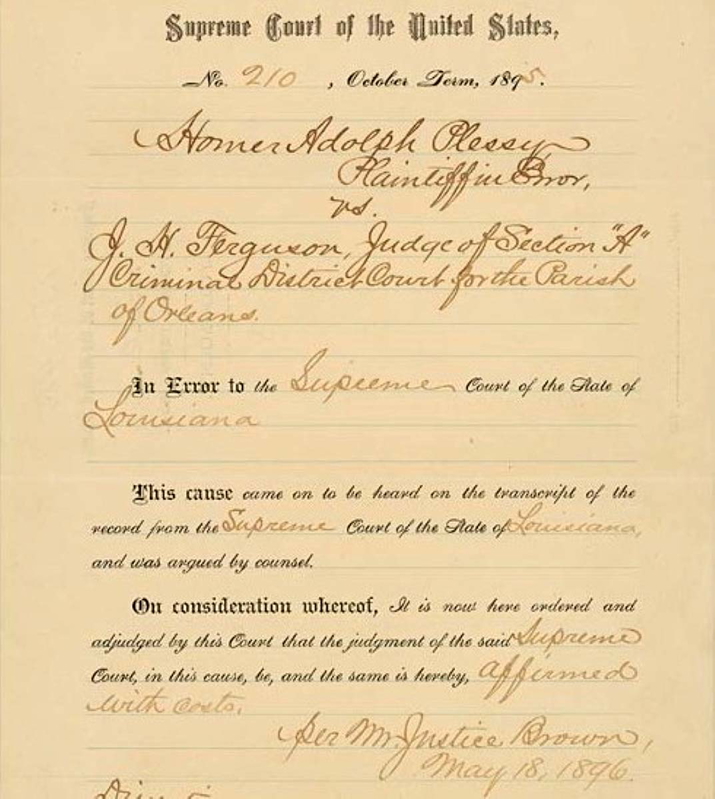 plessy ferguson supreme court case
