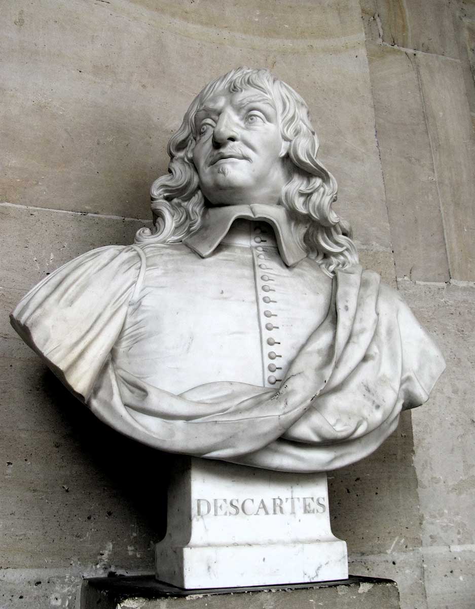 rene descartes marble bust personal identity philosophy