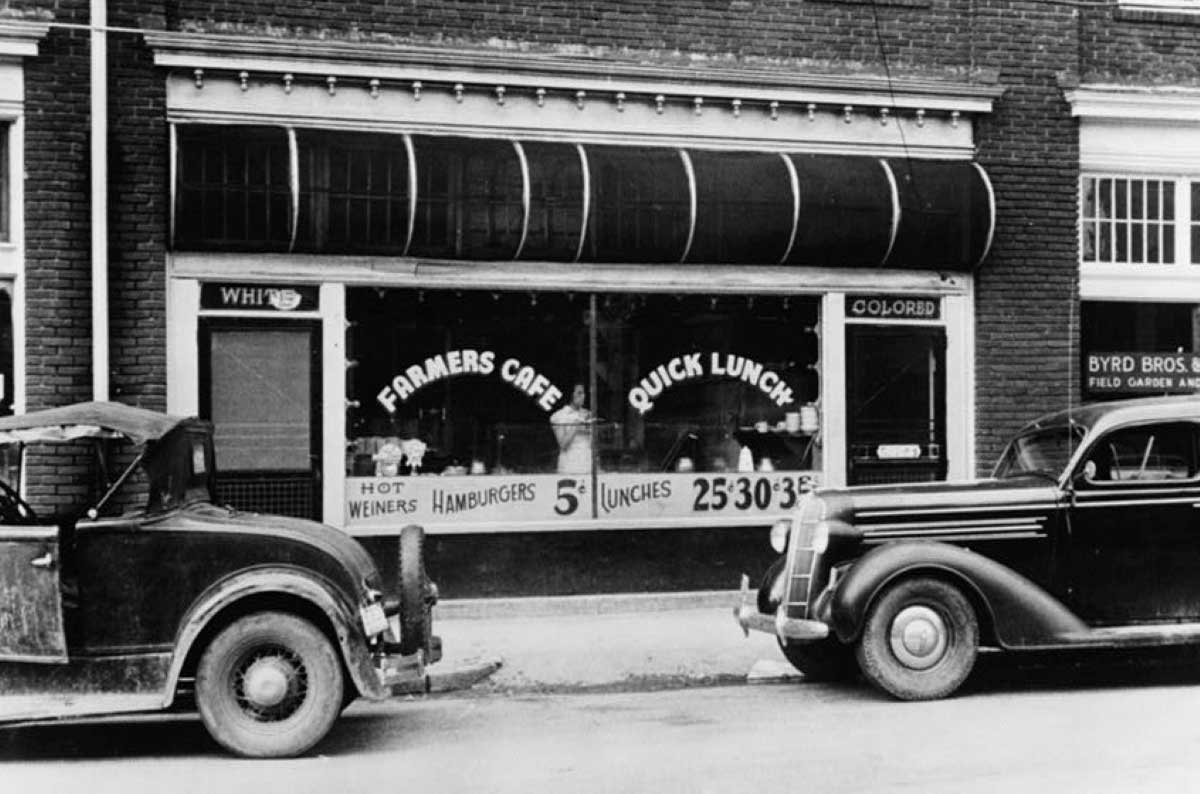 segregation white colored signs cafe