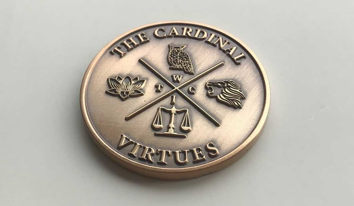Stoicism Cardinal Virtues, commemorative coin, Stoic Store UK