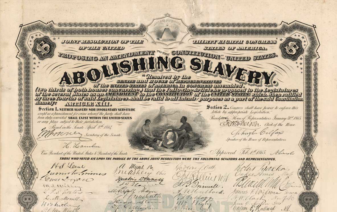 thirteenth amendment abolishing slavery