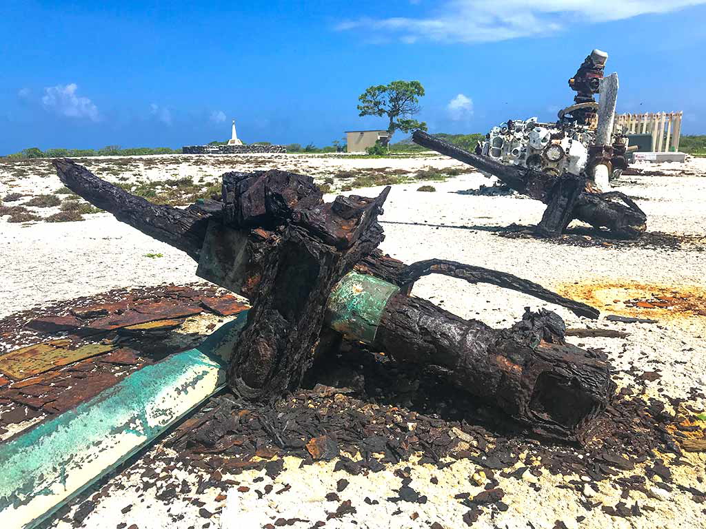 wwii relicsgun pacific coral attoll photo