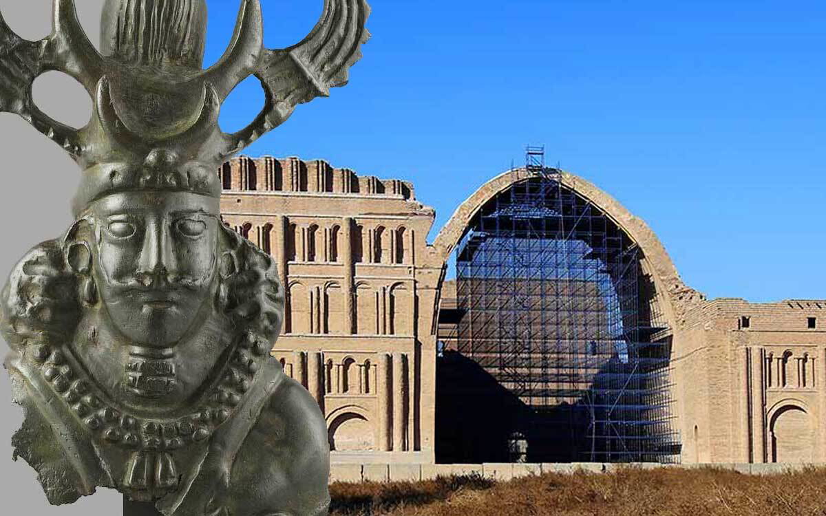 Ruins Taq Kasra sasanid king bust