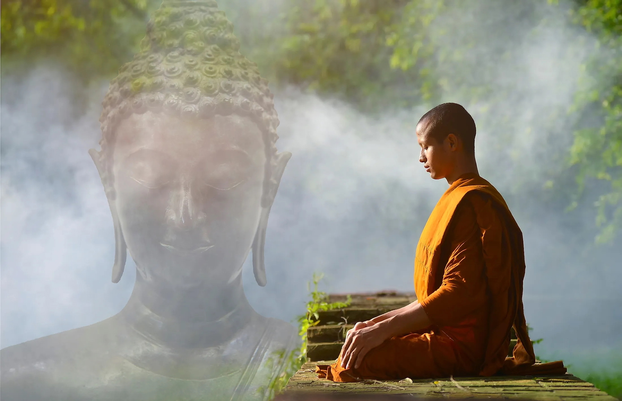 buddhist monk meditating