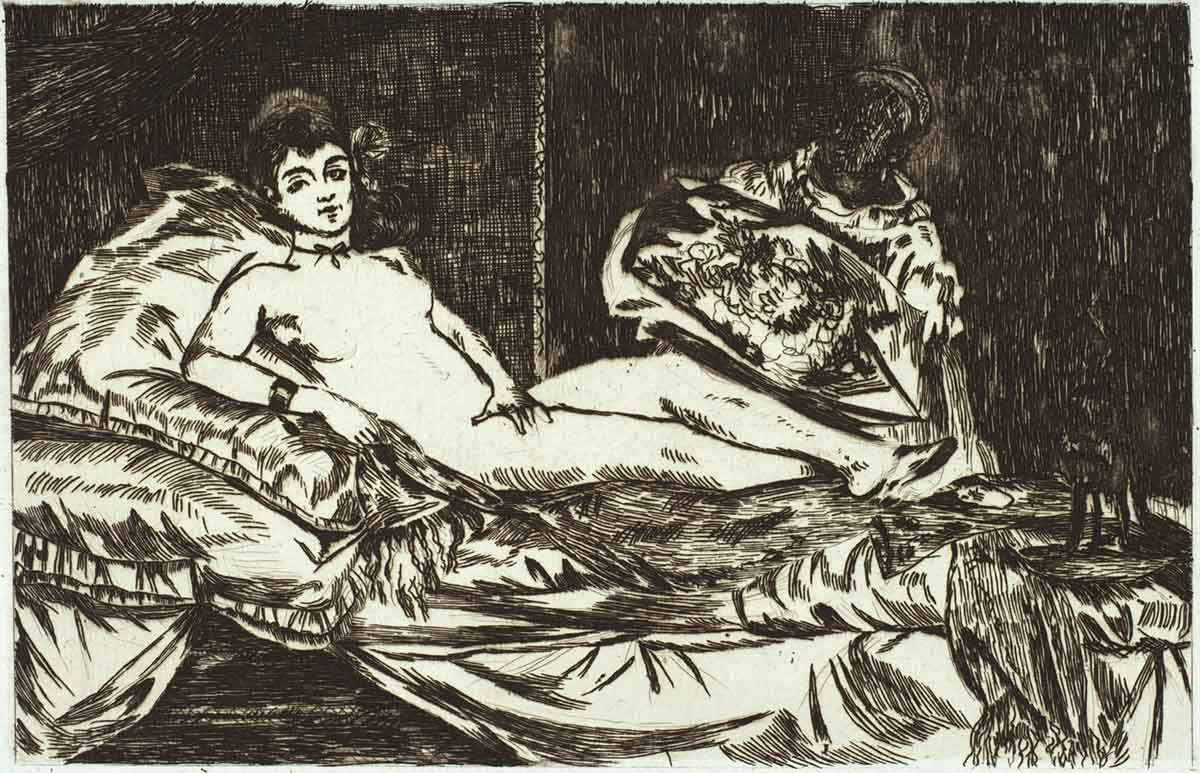 edouard manet's olympia etching print
