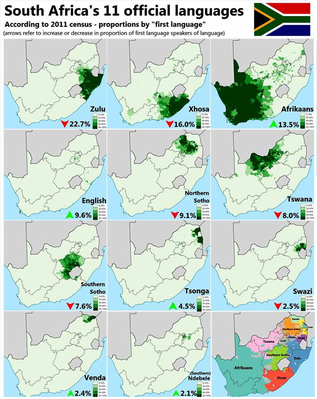 language map south africa