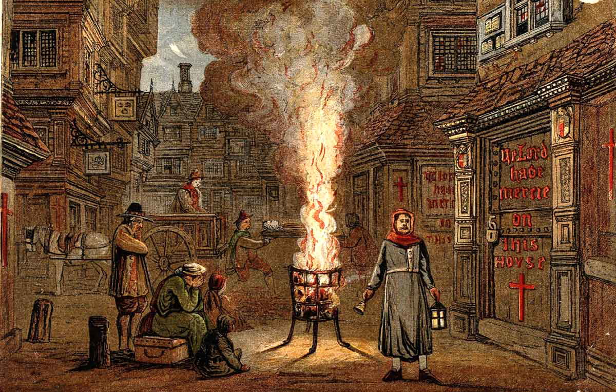 london street during plague
