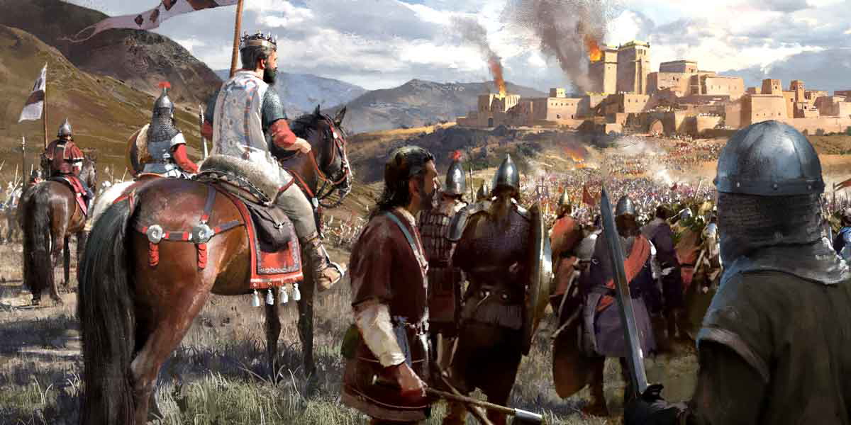 medieval siege approaching army