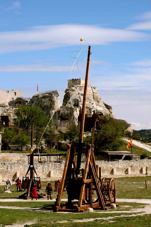medieval siege trebuchet action