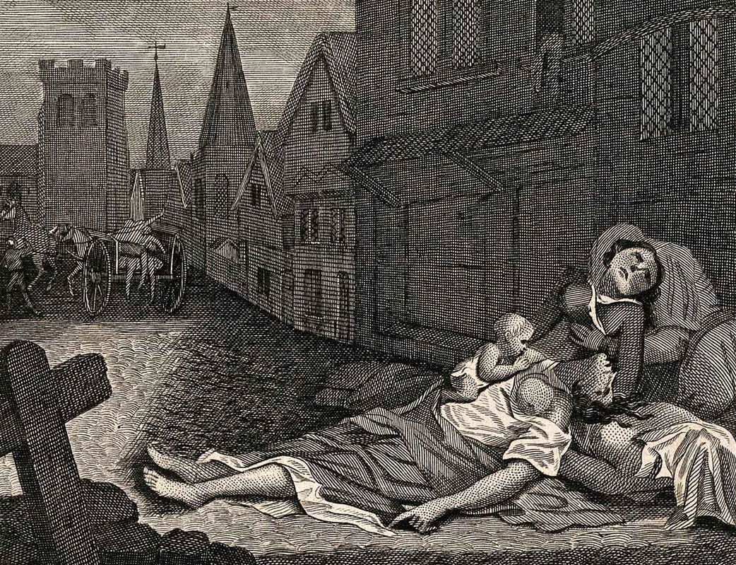 plague victim london street
