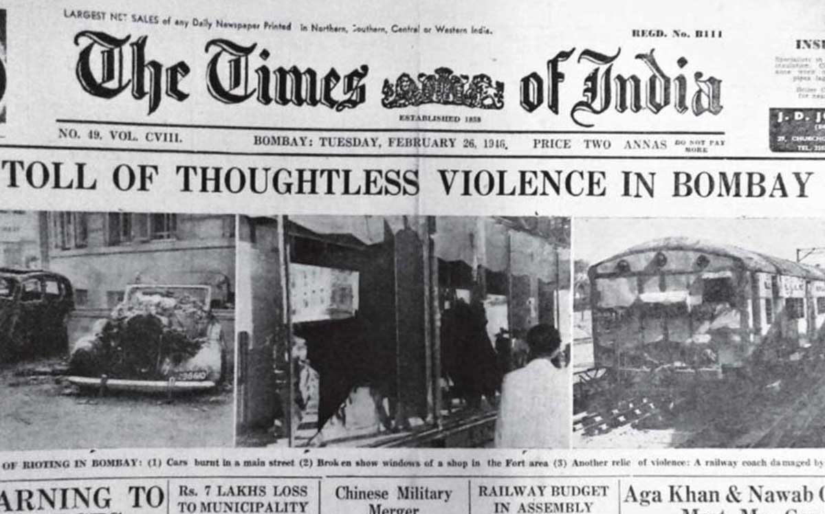 royal indian navy mutiny newspaper 1946
