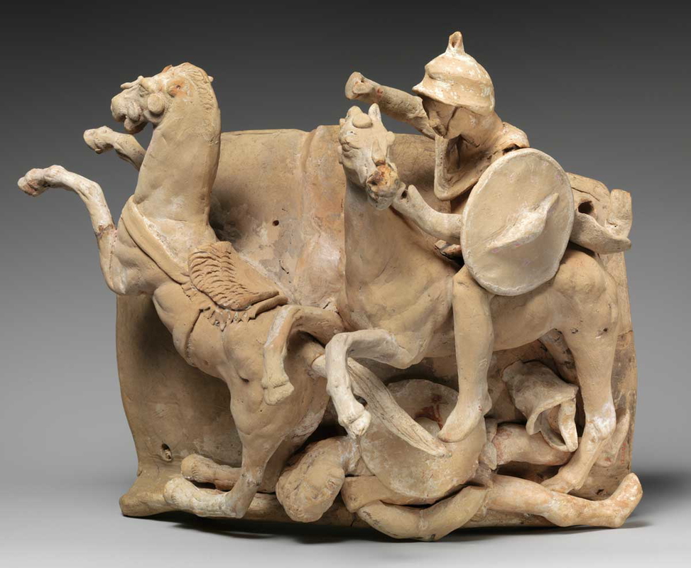 terracotta relief funerary urn