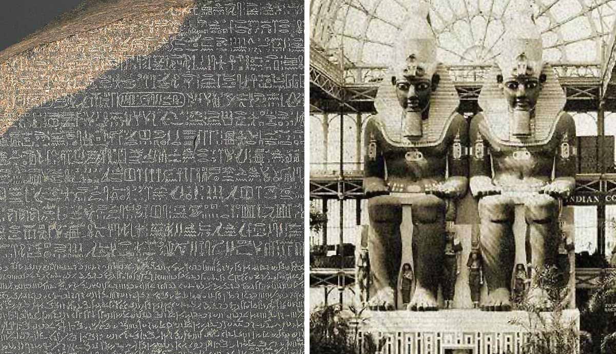 victorian egyptomania rosetta stone egyptian sculptures