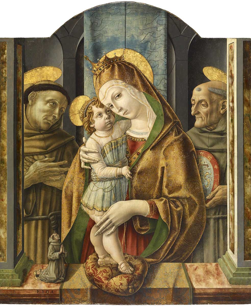 virgin and child saints and donor carlo crivelli