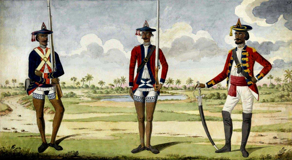 bengal army troops 1785 watercolour