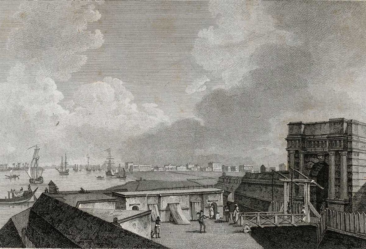 calcutta view fort william byrne hodges 1793