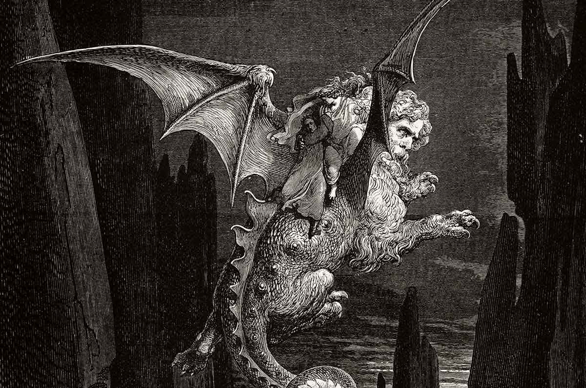 dante inferno geryon dore drawing