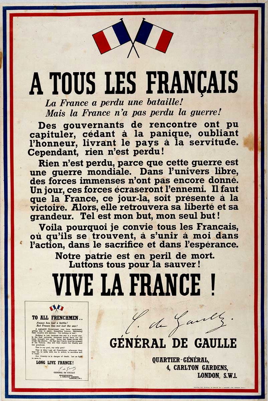 de gaulle appeal poster