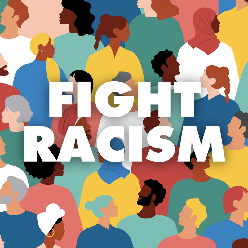 fight racism social media card
