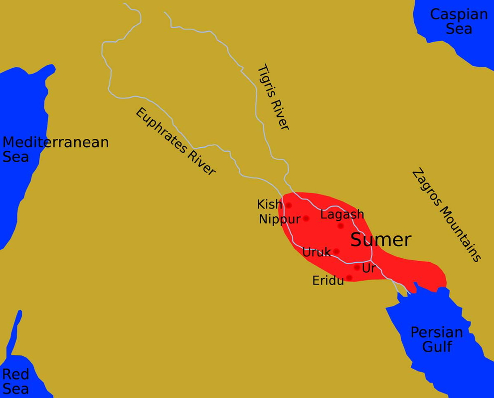 map of sumer