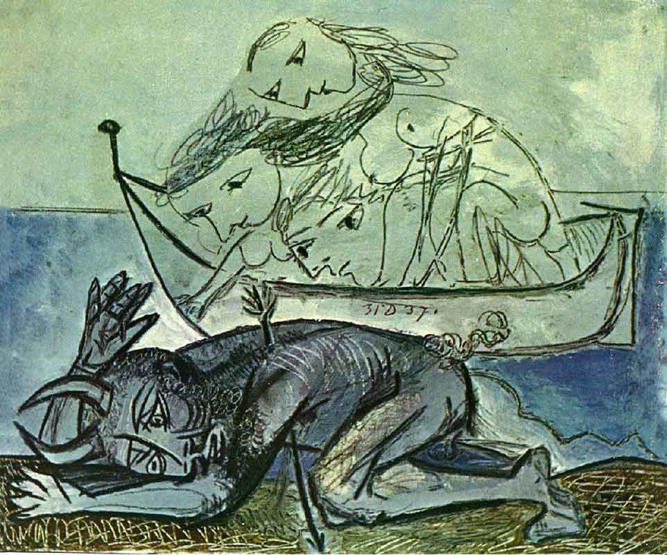 picasso and the minotaur est blesse painting