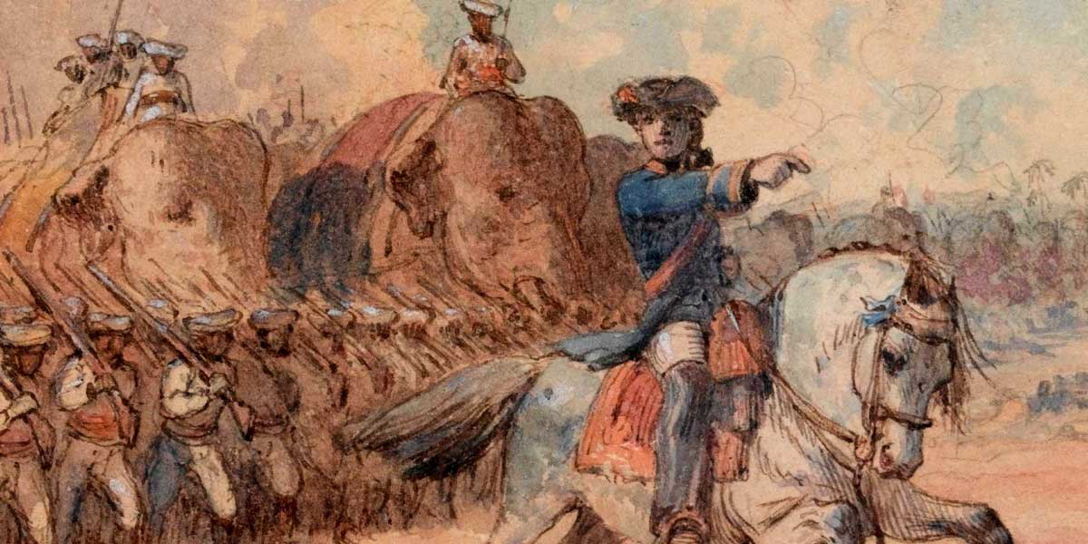 robert clive plassey battle william heath 1821 watercolour
