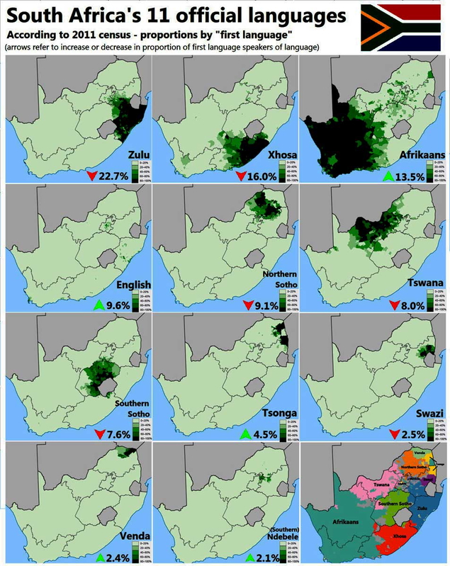 south african languages map