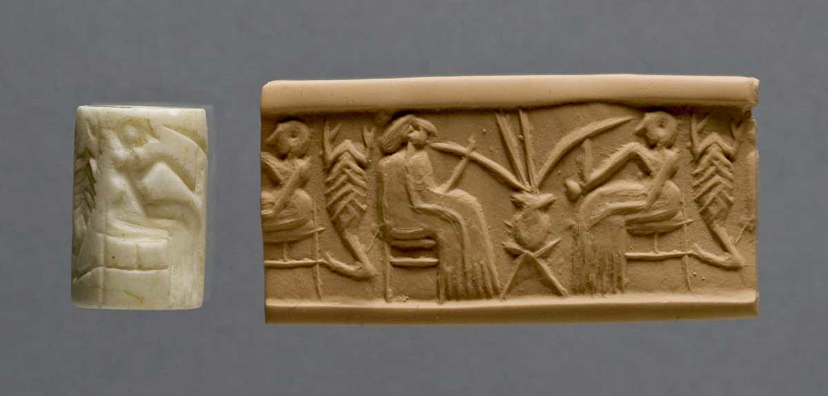 sumerians drinking beer seal