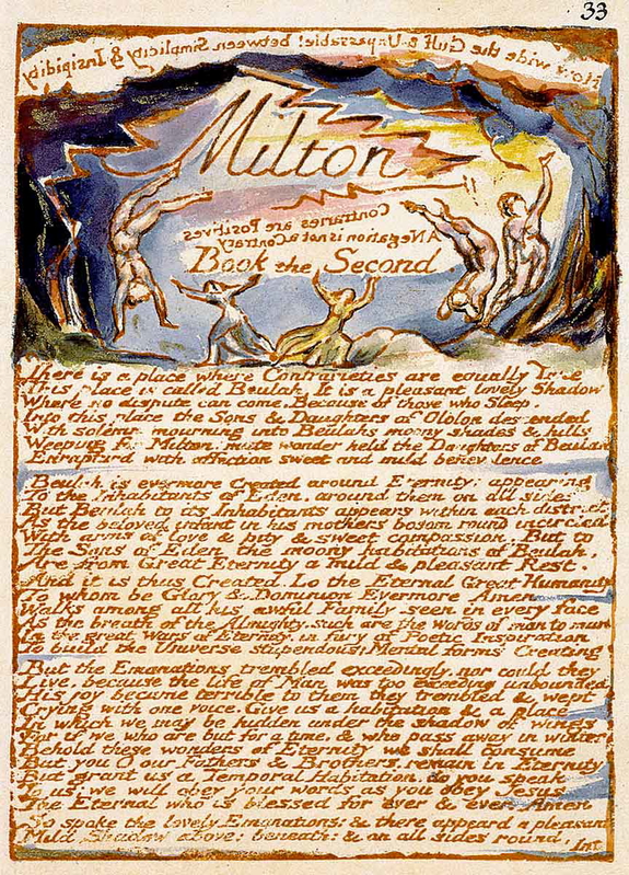 william blake milton poem beulah