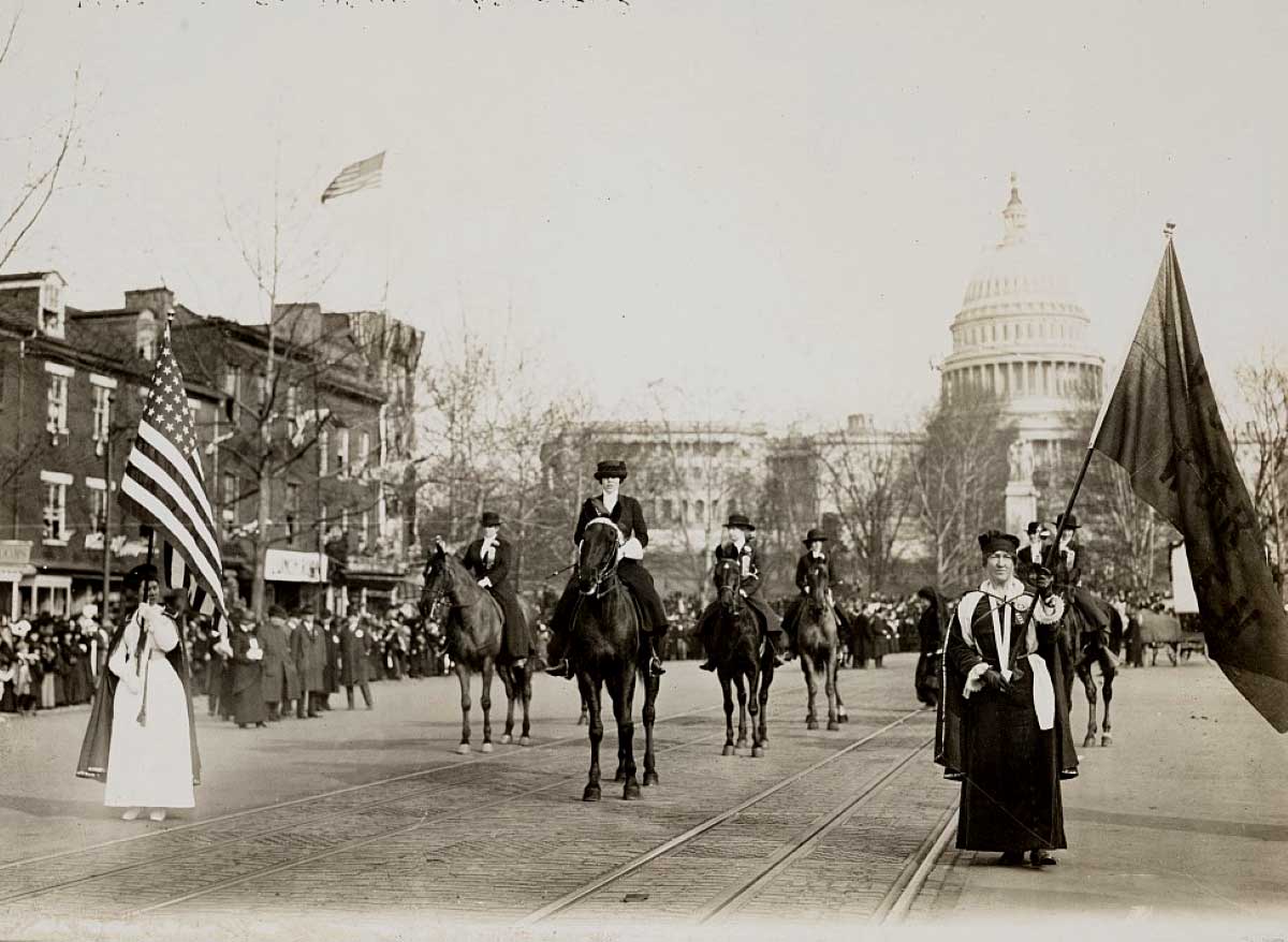 woman suffrage parade first wave feminism