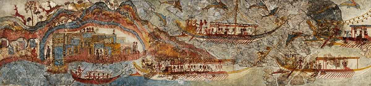 akrotiri fresco ancient minoan ships