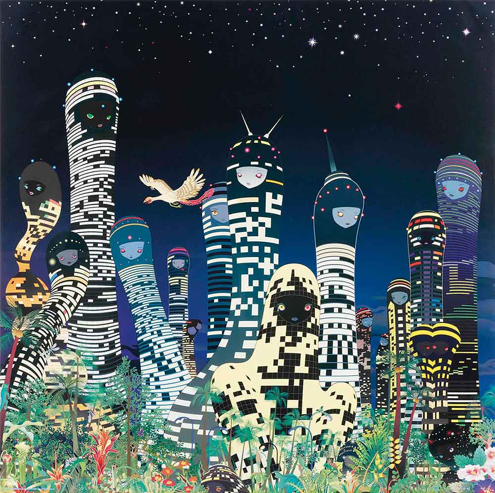 chiho aoshima city glow painting