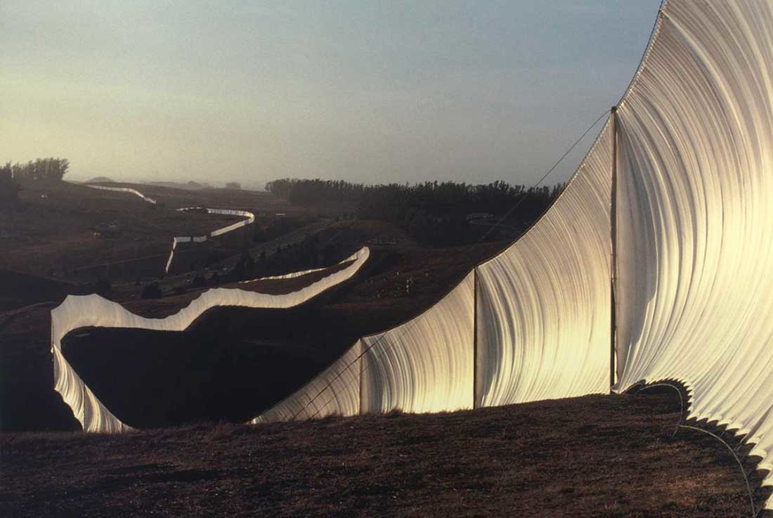 christo and jeanne-claude running fence public art