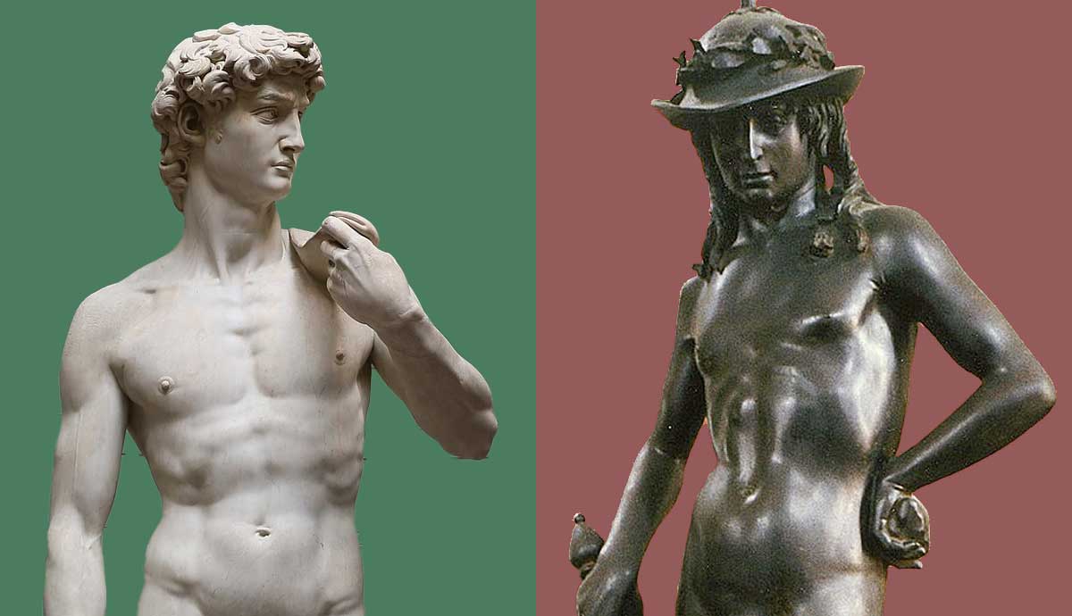 donatello vs michelangelo david sculptures differences