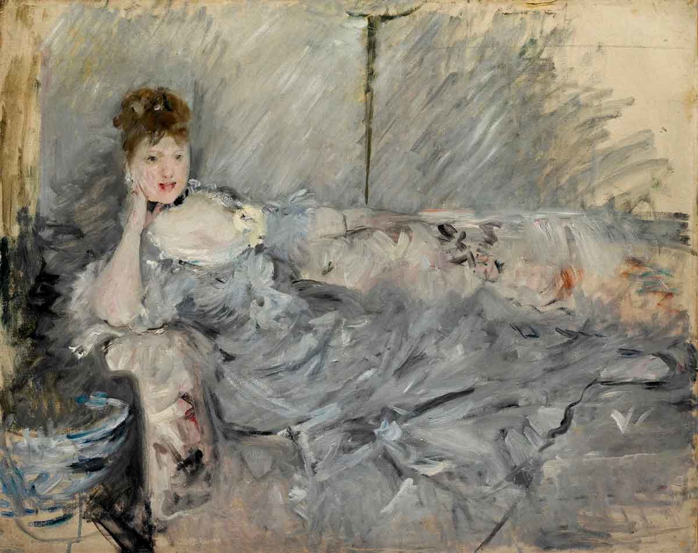 impressionist artists berthe morisot reclining woman in grey