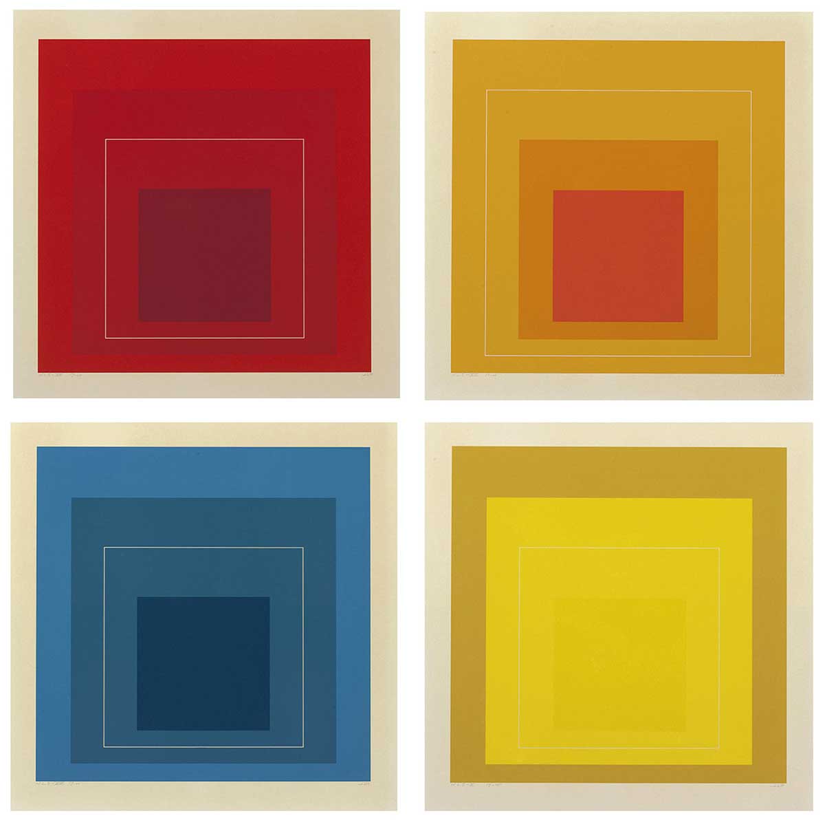 white line squares painting