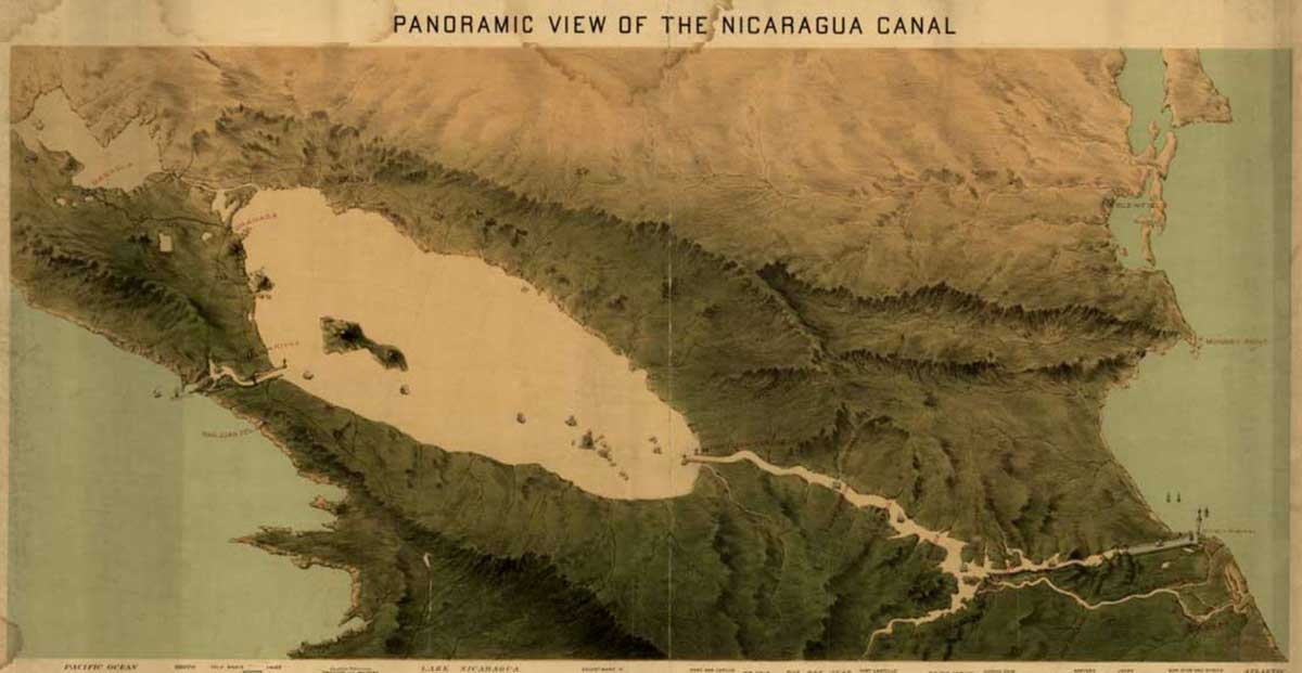 map nicaragua canal