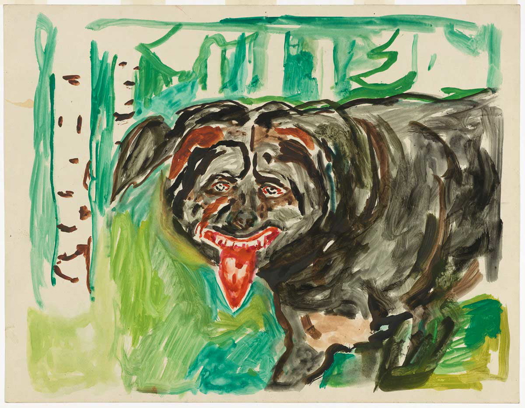 munch angry dog watercolor 1938