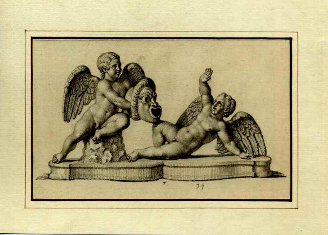 two erotes one frightening with slave mask