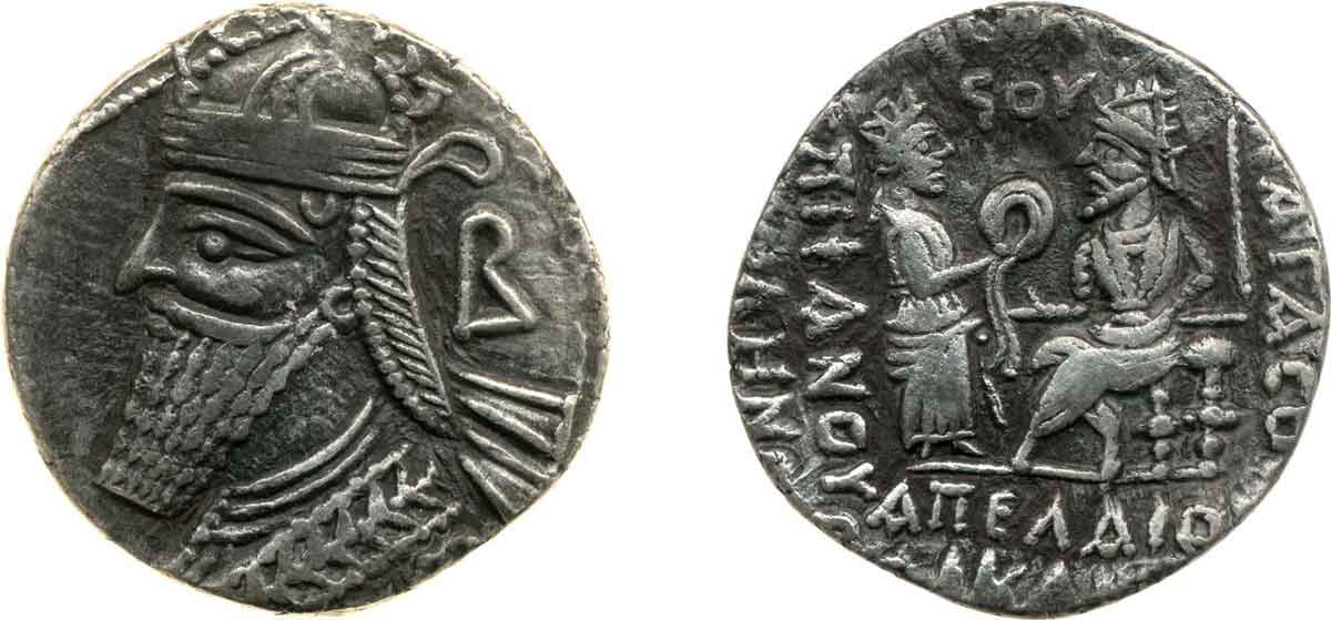 vologases coin tetradrachm british museum parthian empire