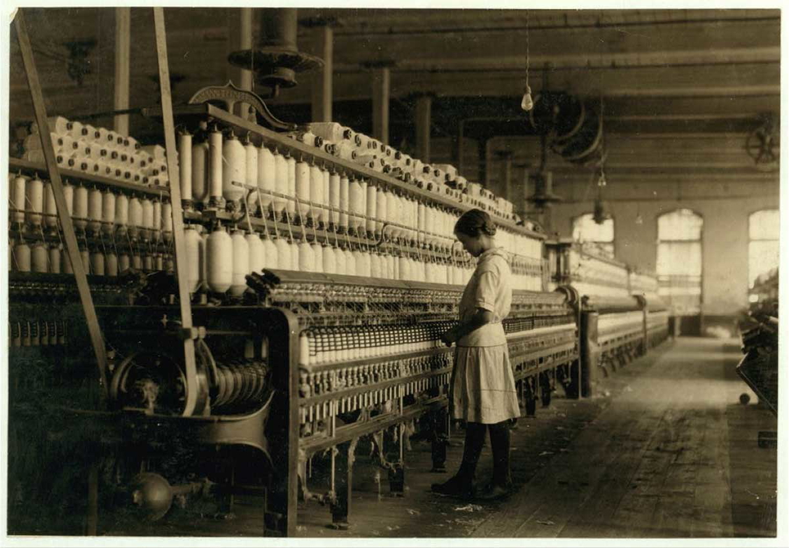 young textile mill worker child labor