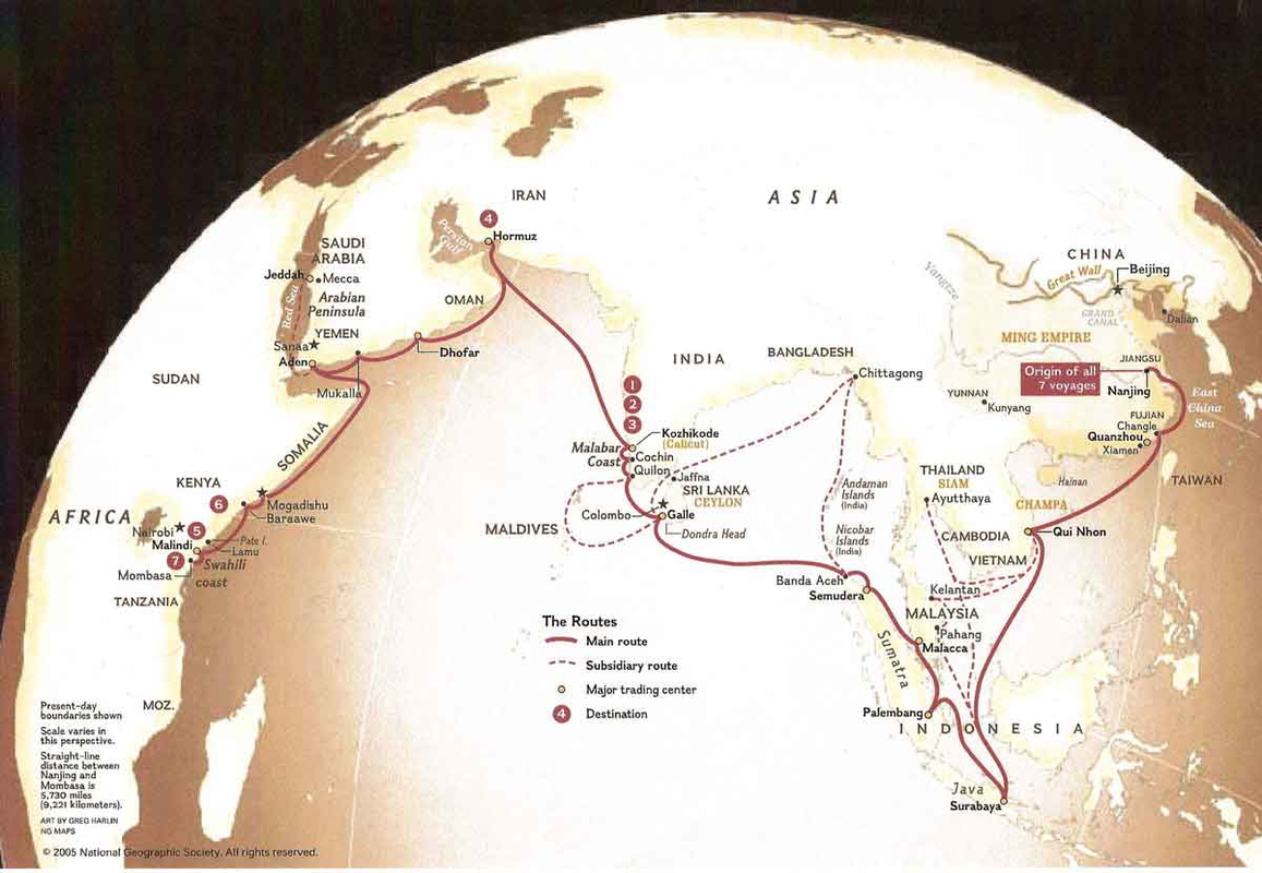 zheng he voyages map